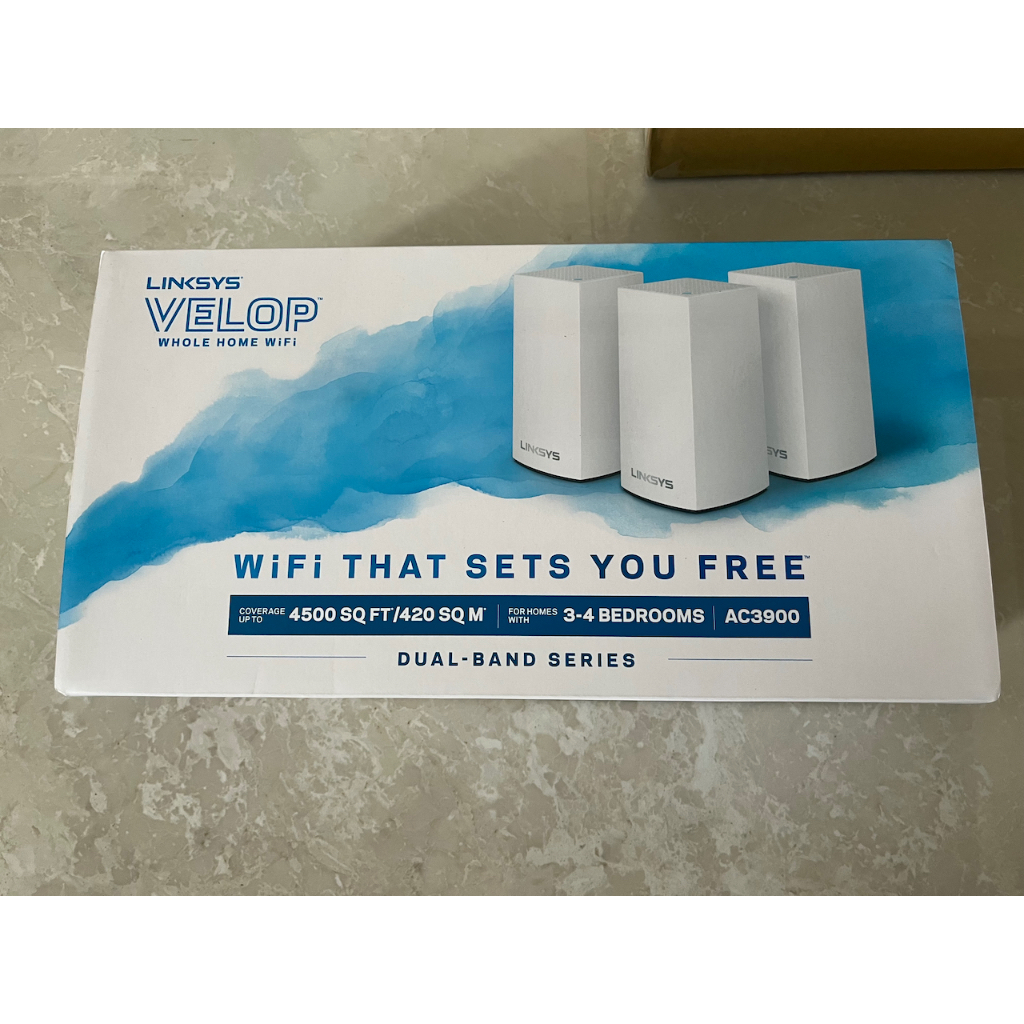二手Linksys Velop 智慧型網狀 WiFi 系統白色三個裝 (AC3900)