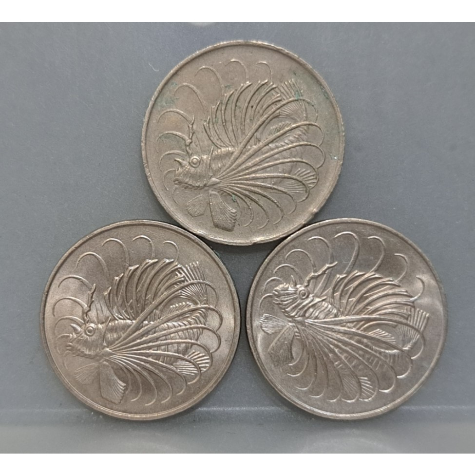 幣1422 新加坡1971.81.82年50分硬幣 共3枚