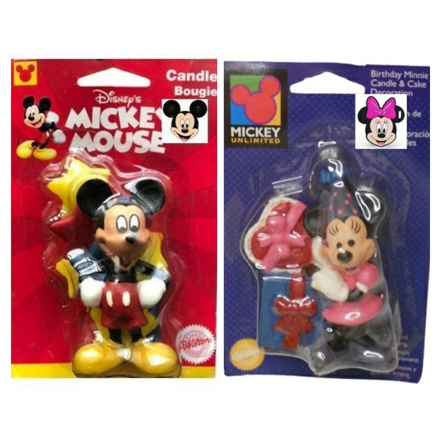 美國 Wilton Mickey &amp; Minnie Mouse 惠爾通米奇與米妮老鼠蠟燭 3D立體 造型蠟燭