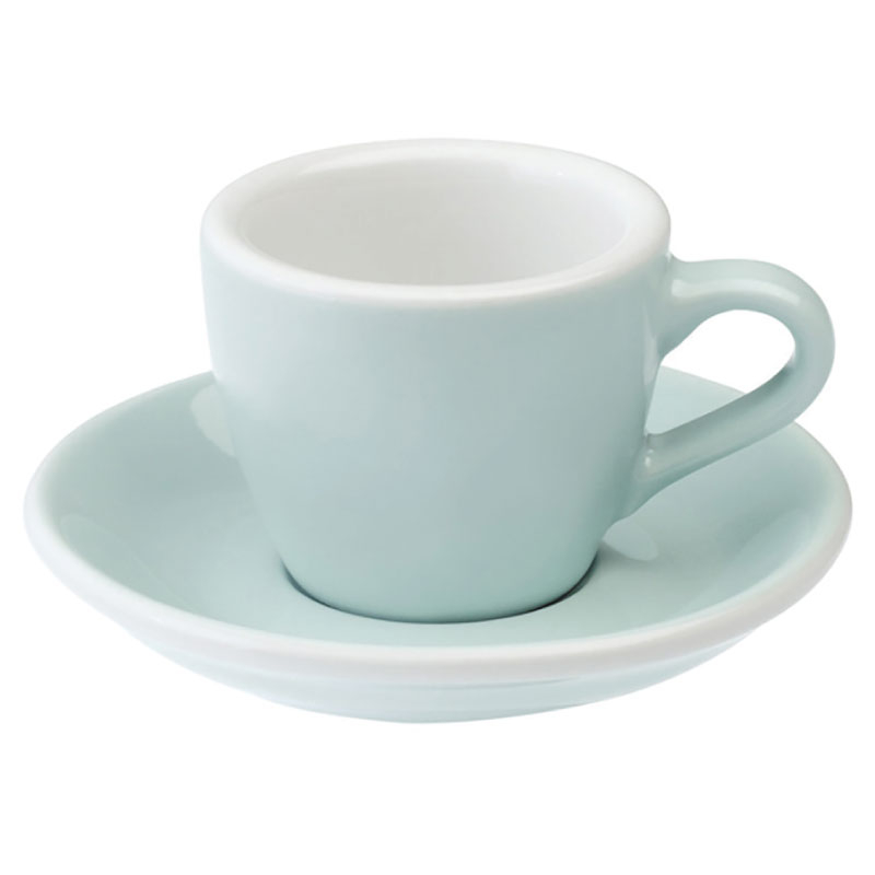 【LOVERAMICS愛陶樂】Egg 80咖啡杯盤組/HG0765SB(80cc/天空藍色)|Tiamo品牌旗艦館