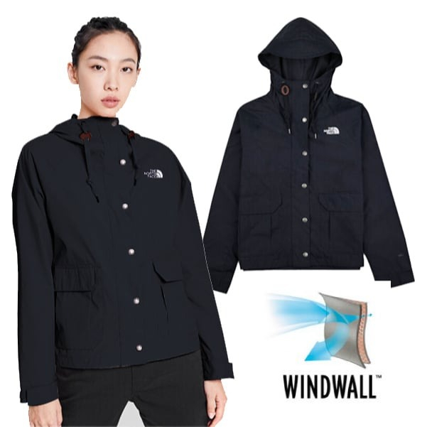 【美國 The North Face】送》女 款保暖防潑防風連帽飛行員夾克 WindWall 運動外套 風衣_4NEY