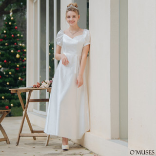 【OMUSES】手工V領白色晚宴長禮服19-A2212