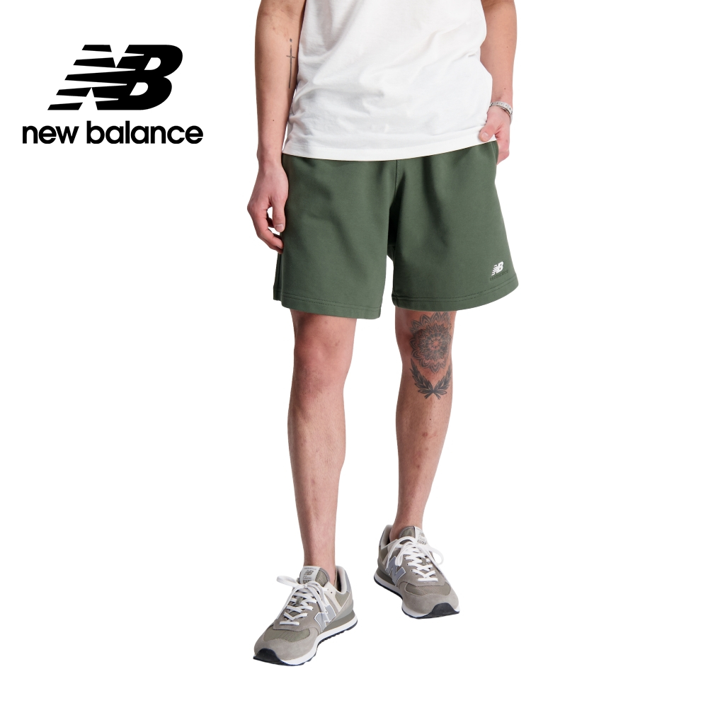 【New Balance】 NB 彈性親膚休閒短褲_男性_綠色_AMS31504DON