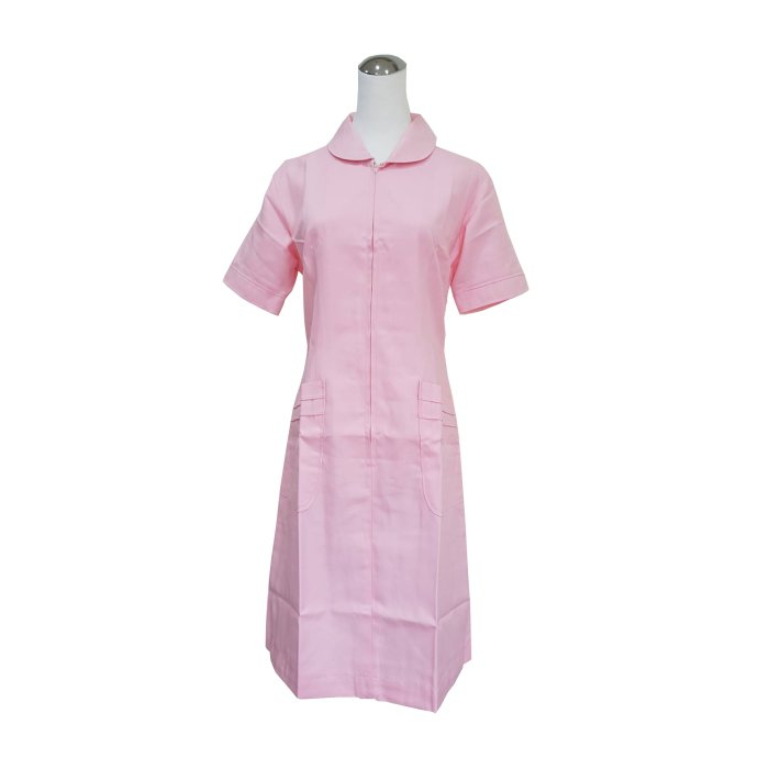 萊亞生活館 裙裝 護士服 粉紅色 短袖 702 護士裙裝-前拉鍊-粉紅色-短袖  台製護士服