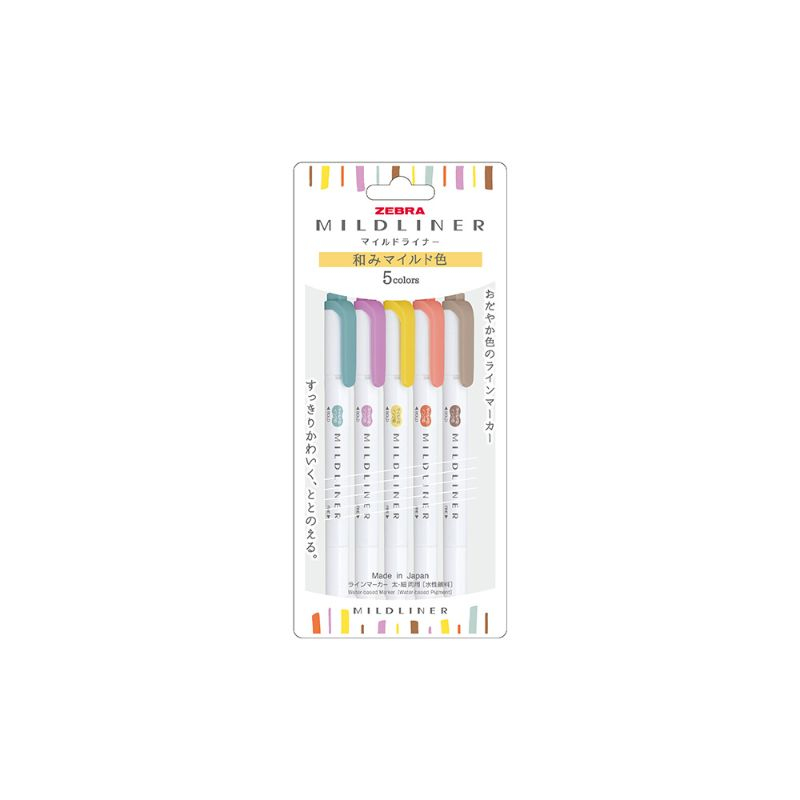斑馬ZEBRA 5色雙頭柔性螢光筆(WKT7)-冷澀 墊腳石購物網