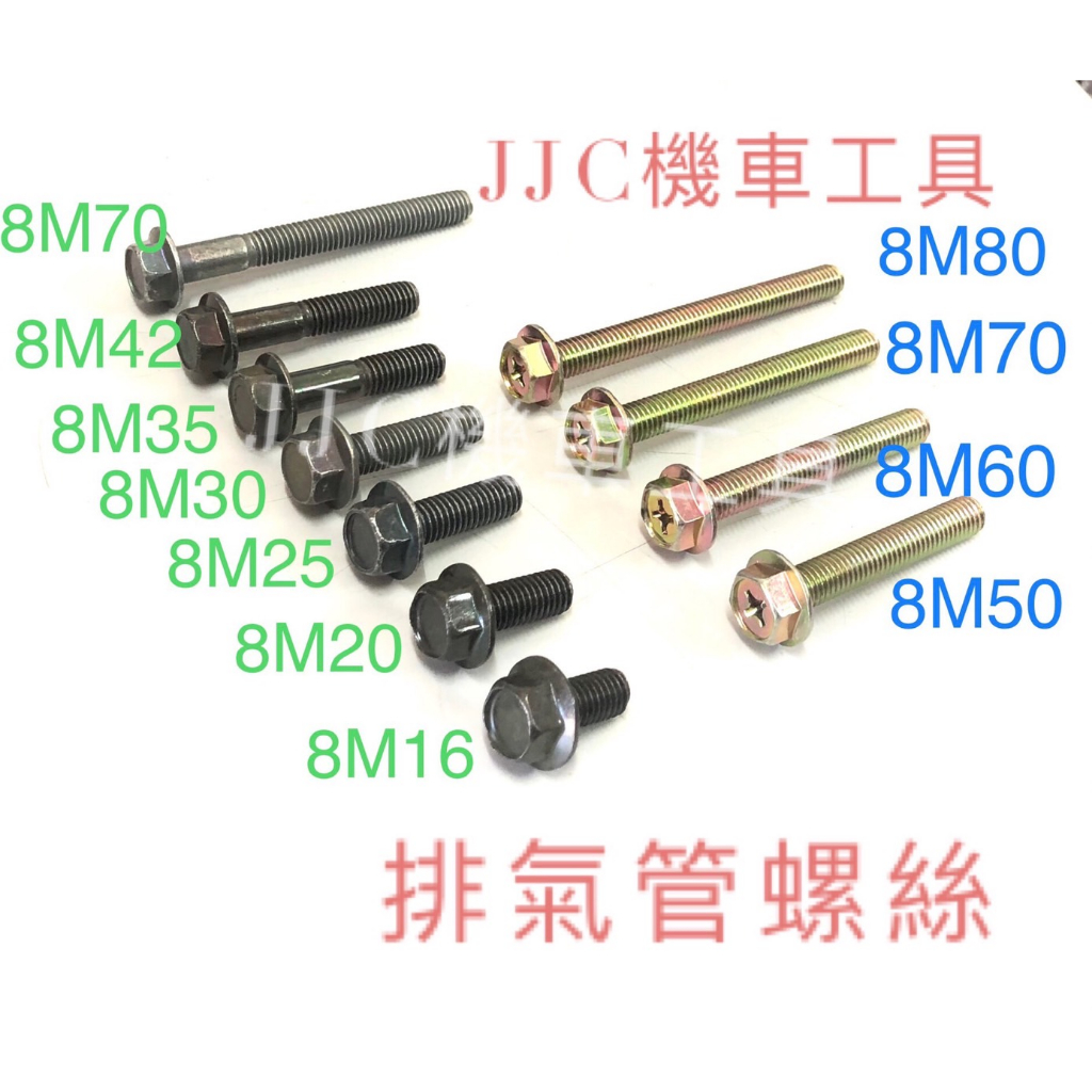 JJC機車工具 8mm/10mm 三陽 光陽 山葉 排氣管螺絲 整體熱處理 勁戰 雷霆 排氣管吊架 排骨 頭部原廠規格