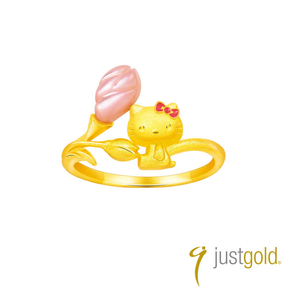 【Just Gold 鎮金店】Hello Kitty鬱金香 黃金戒指