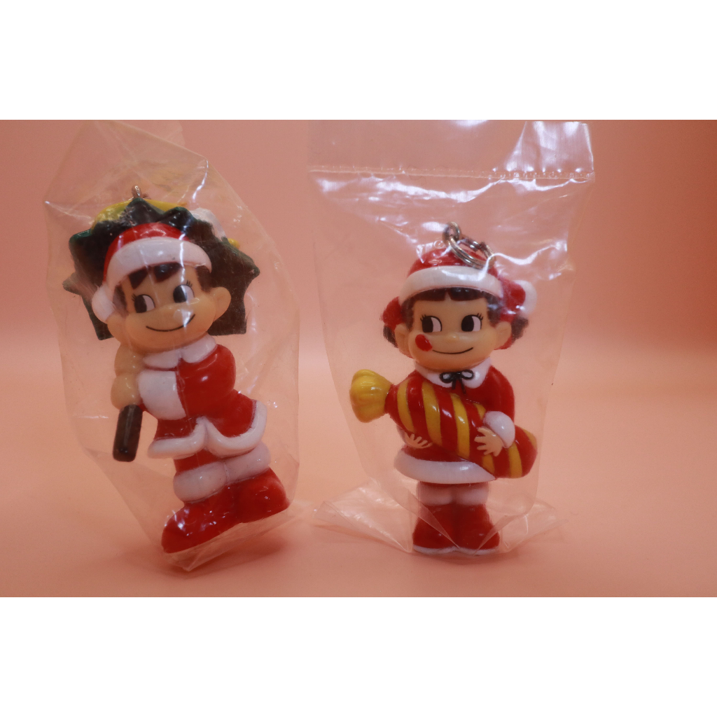 不二家洋菓子 Peko Fujiya 牛奶妹 絕版食玩 公仔 盒玩 2隻 聖誕版 日本
