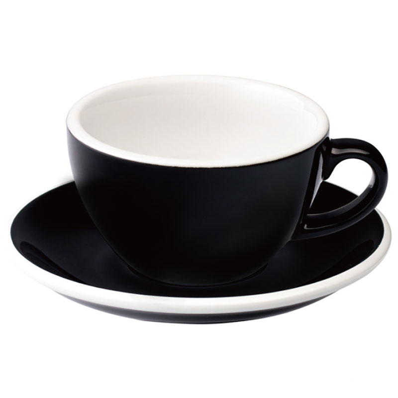 【LOVERAMICS愛陶樂】Egg 150咖啡杯盤組/HG0766BK(150cc/黑色)|Tiamo品牌旗艦館