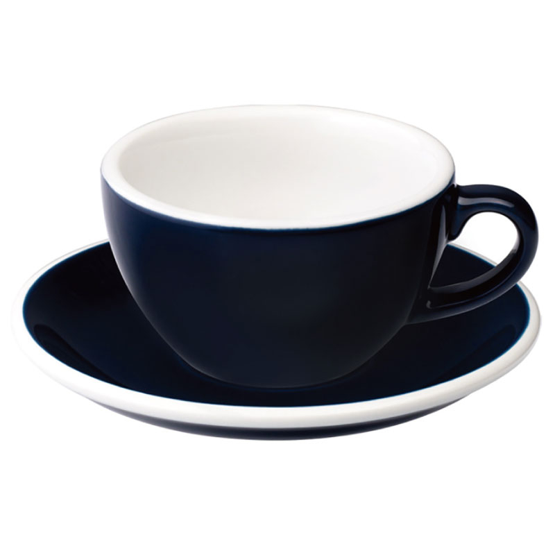 【LOVERAMICS愛陶樂】Egg 150咖啡杯盤組/HG0766NB(150cc/深藍色)|Tiamo品牌旗艦館
