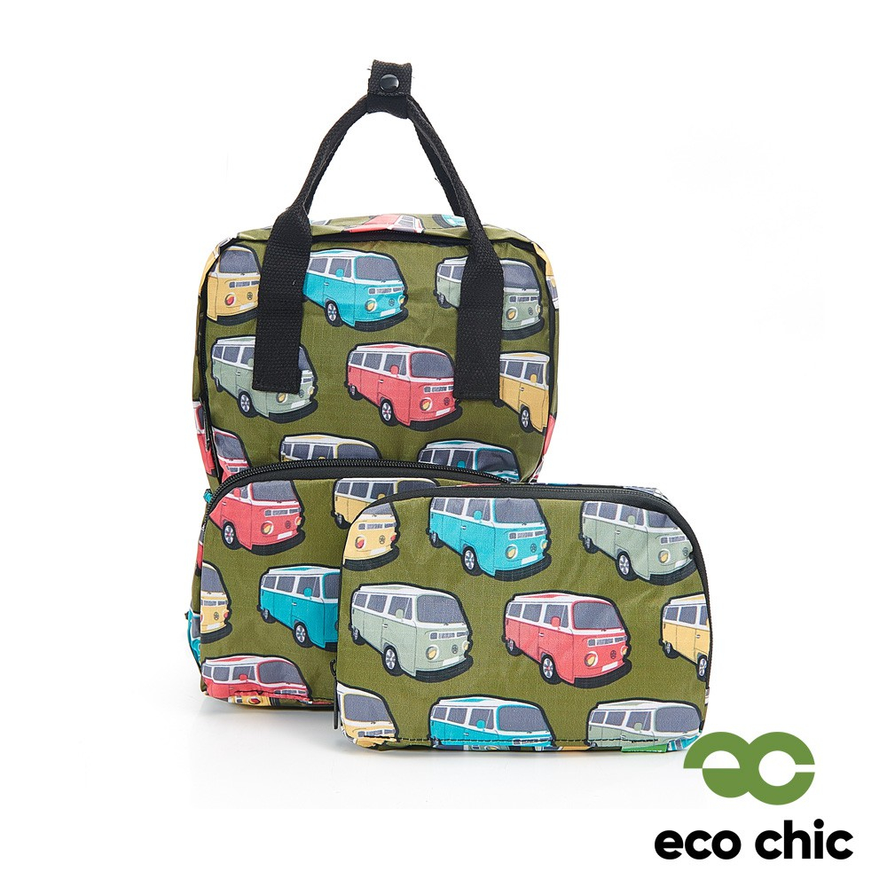 【英國ECO CHIC】方形折疊收納後背包-多款《屋外生活》後背包 戶外 背包 防潑水 旅行包 游泳包 包包