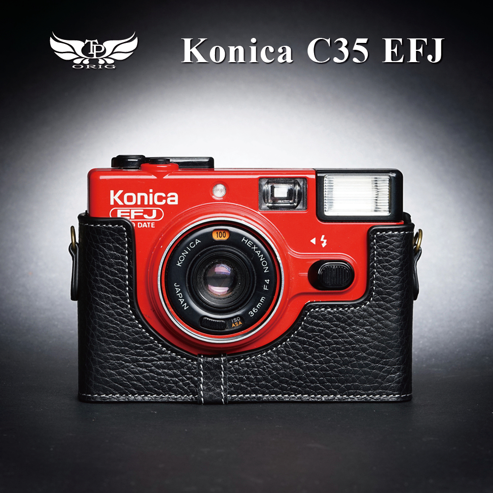 【台灣TP】真皮 適用於 Konica  C35 EFJ  相機底座 相機包 皮套