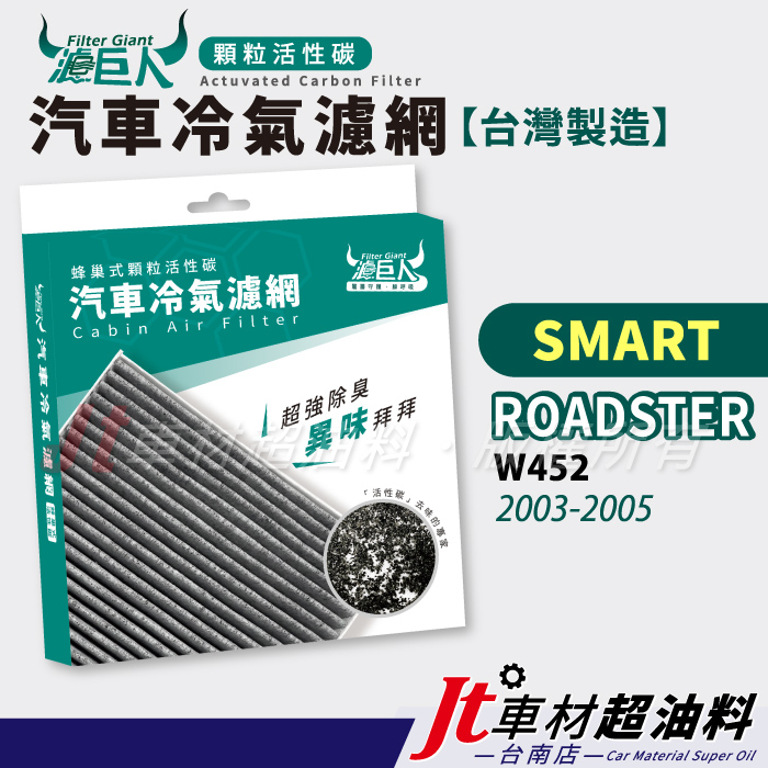 Jt車材台南店 - 濾巨人蜂巢式活性碳 冷氣濾網 SMART ROADSTER W452