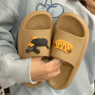 爆款熱賣超Q軟超可愛臘腸狗熱狗抗菌防滑EVA踩屎感情侶厚底拖鞋 超輕高彈性外穿拖鞋 防水拖鞋 涼鞋 男生女生居家室內拖鞋