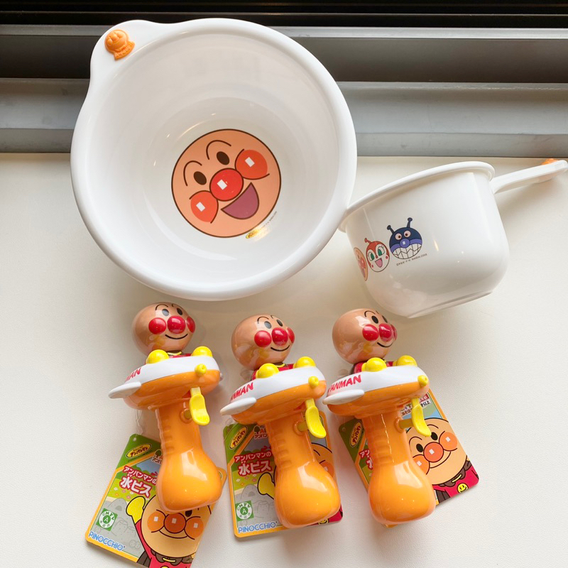 日本麵包超人臉盆 水瓢 勺子 水槍 麵包超人戲水玩具