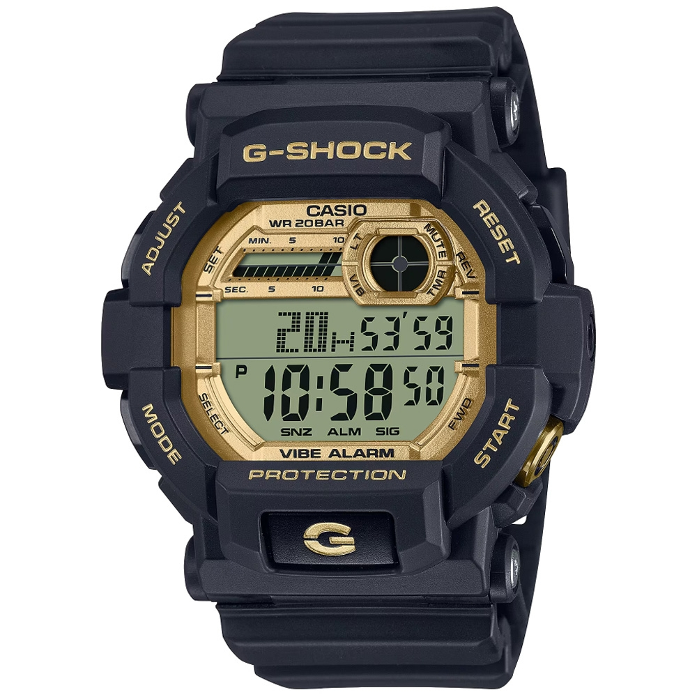 CASIO 卡西歐 G-SHOCK 黑金時尚 運動電子腕錶  / GD-350GB-1