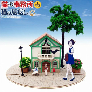 日本 Sankei 正版 MK07-11 現貨 宮崎駿 貓的報恩-貓的辦公室 紙模 微型藝術品 DIY 材料包 紙劇場