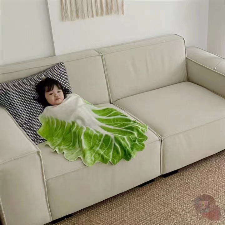 搞怪毛毯💕 娃娃菜蓋毯搞怪白菜毯子法蘭絨休閒毛毯創意寶寶裹毯被子 毯子