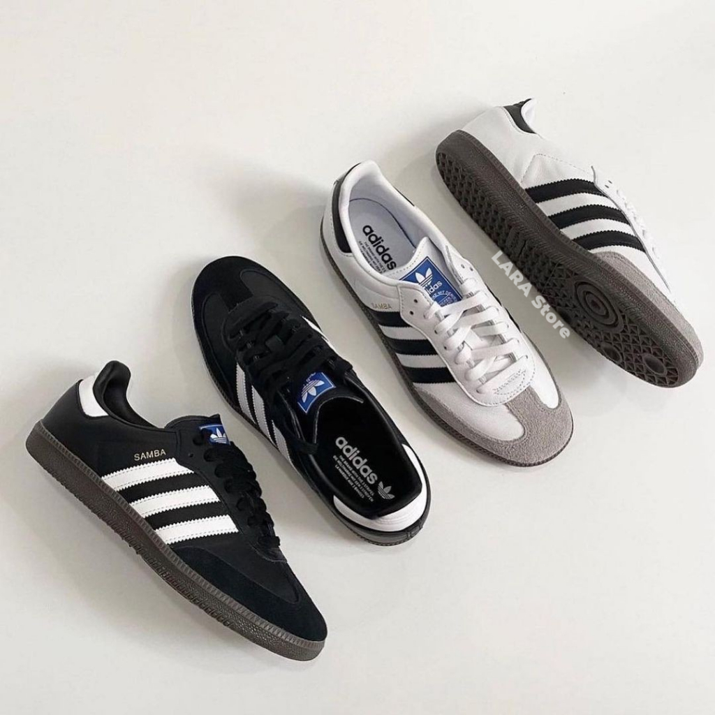 -LARA-Adidas Originals Samba 白色B75806  黑色B75807 復古