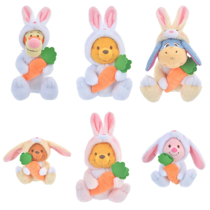 [絕版現貨] 售全角色6隻組🇯🇵迪士尼2023兔年維尼與好朋友們-卯年 兔年維尼 兔維尼 粉兔維尼 維尼S號娃娃