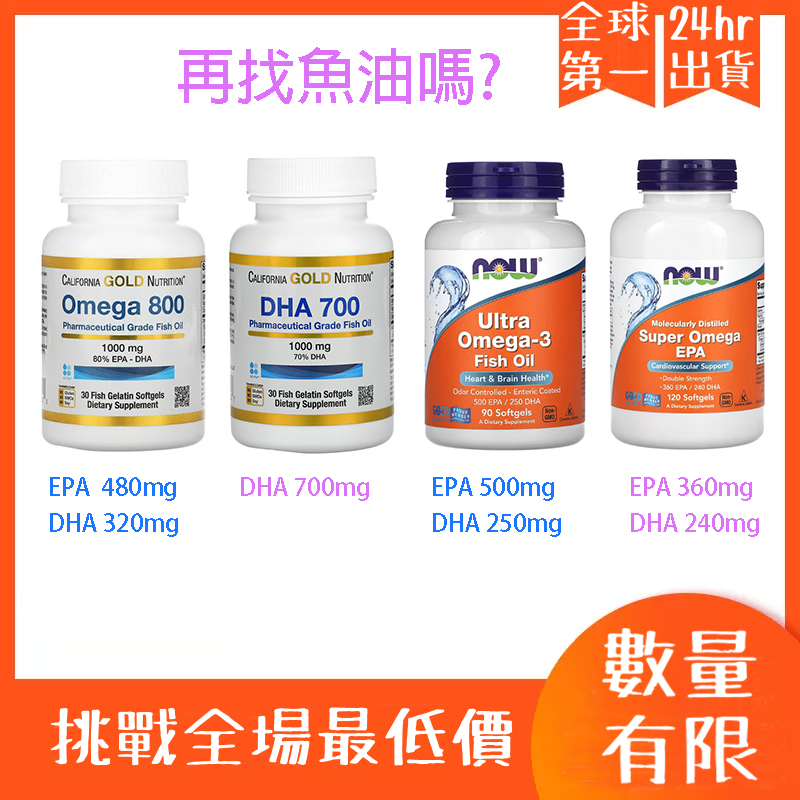 【兩瓶免運】高濃度魚油 rTG魚油💊美國原裝CGN Omega 800 NOW Ultra含80%EPA/DHA700