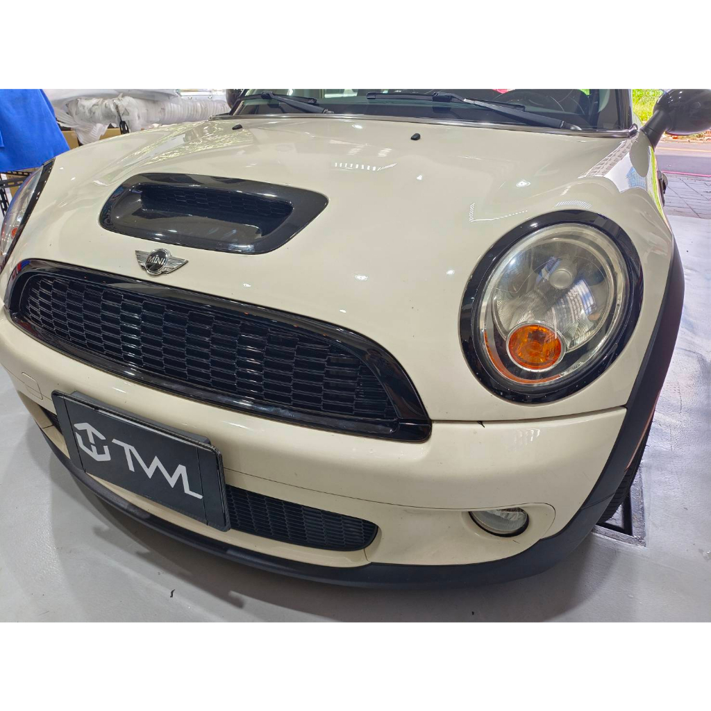 <台灣之光>MINI COOPER S R56S R57S R58S 07 08 10 12年亮黑 前通風網 水箱罩