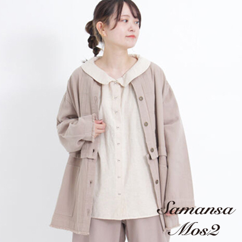 Samansa Mos2 2WAY可拆式中長/短版設計斜紋布夾克外套(FL37L0Y0280)