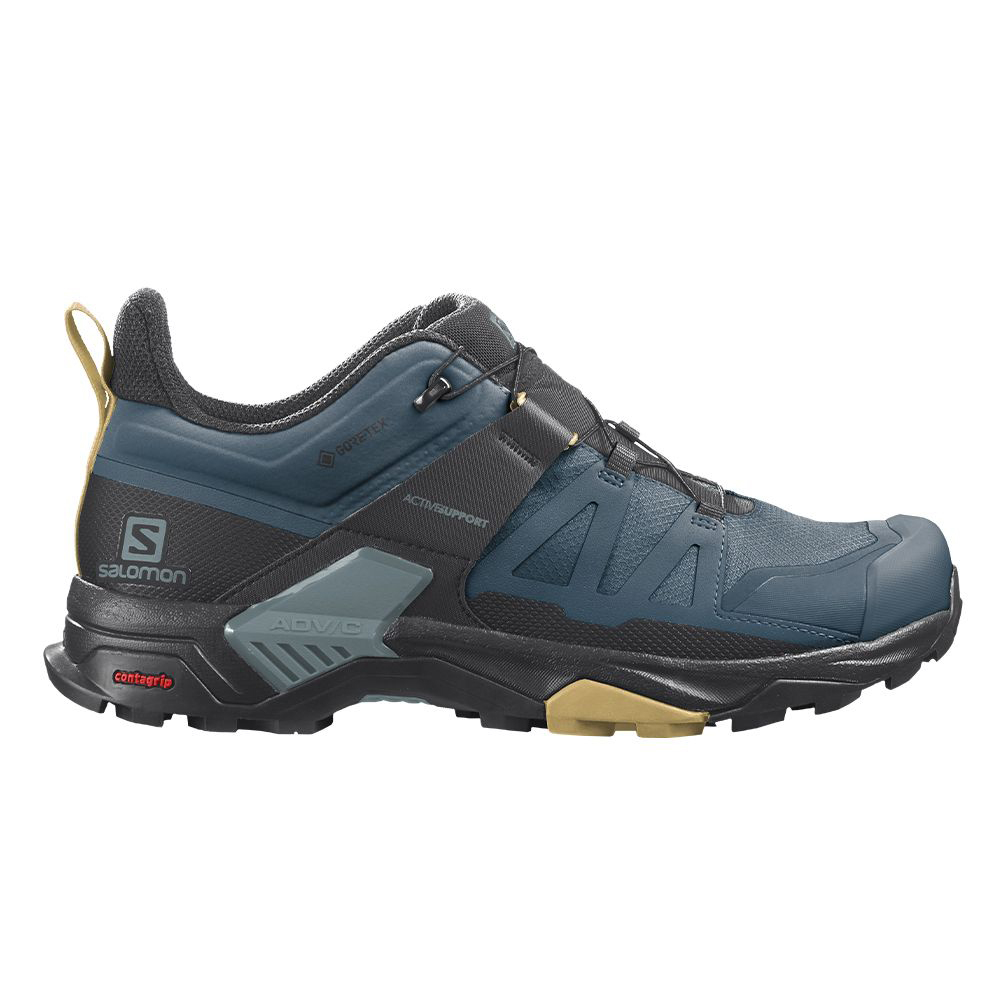 *單一特價*(男)【SALOMON】X ULTRA 4 GORE-TEX 低筒登山鞋-軍藍黑黃  L41623000