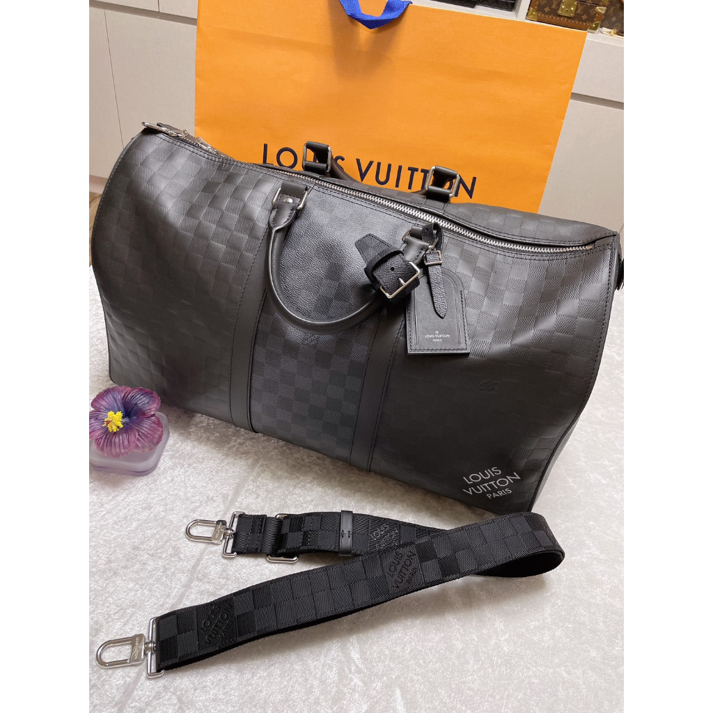 Louis Vuitton Keepall 50 Black Patent leather ref.292084 - Joli Closet