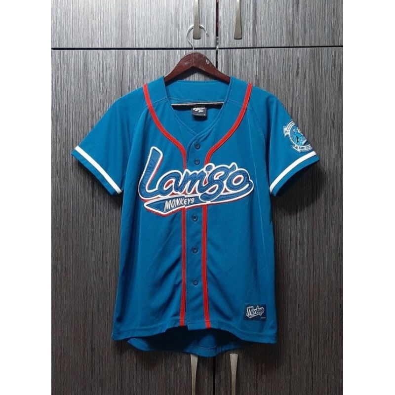 （客訂保留中，勿下單）全新正品CPBL LAMIGO 桃猿 男藍色電繡LOGO棒球外套M