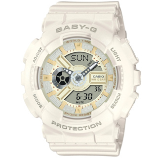 CASIO 卡西歐 BABY-G 白巧克力 甜美雙顯腕錶 43.4mm / BA-110XSW-7A