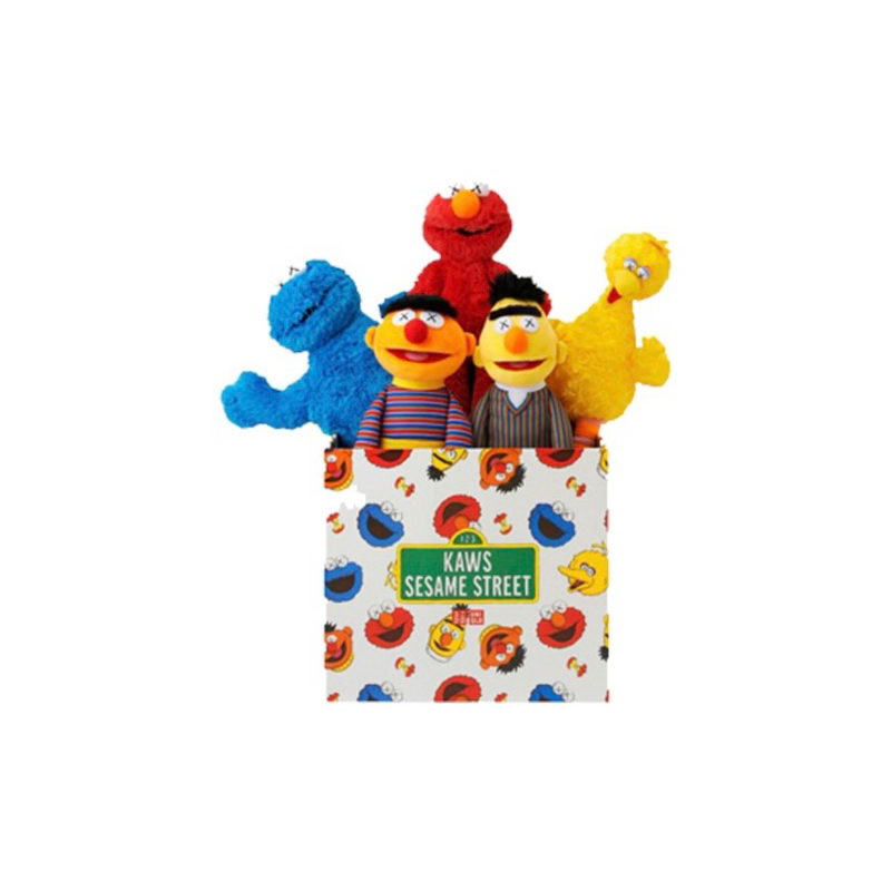 KAWS x Sesame Street x UNIQLO Plush Toy Box Set 芝麻街玩偶禮盒