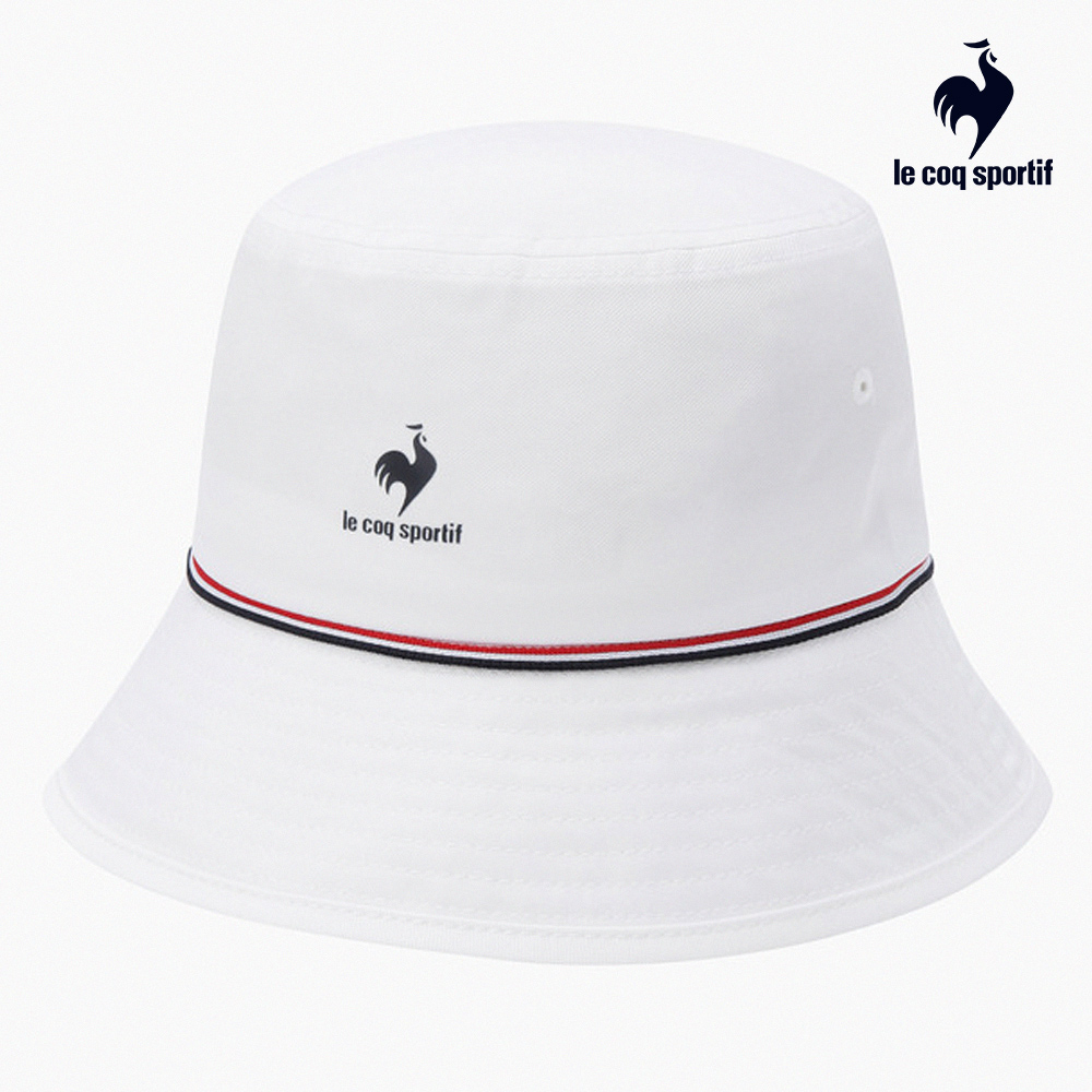 【LE COQ SPORTIF 法國公雞】可調整式潮流漁夫帽-男女款-白色-LKS03306