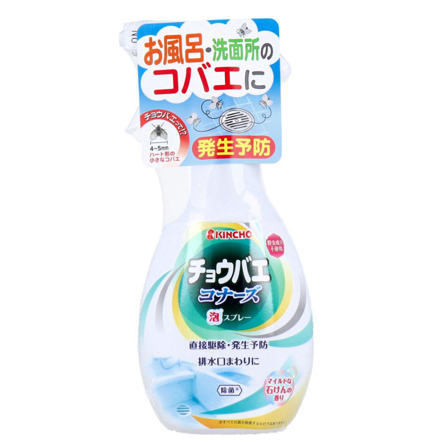 日本 KINCHO 金鳥 驅蛾泡沫噴霧 300ml 排水口專用 驅蟲 驅蛾 蛾蚋 浴室 廁所