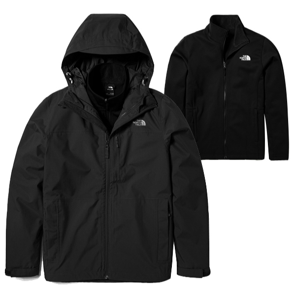 【美國 The North Face】XL零碼特價》男 款 兩件式連帽保暖防水外套/雨衣/內件防風軟殼外套_4R2H