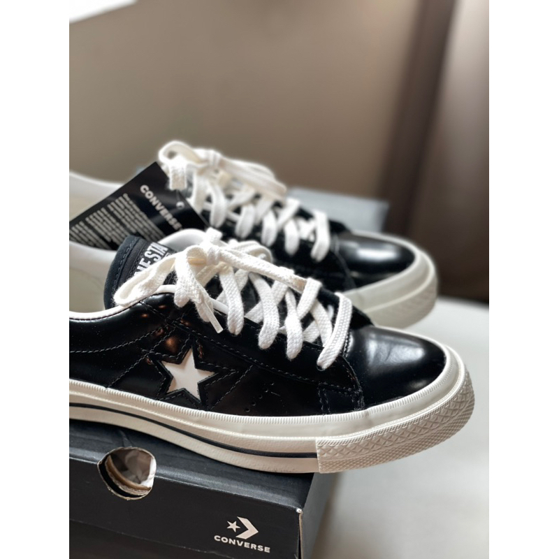 全新正貨 Converse One Star 漆皮帆布鞋 雨鞋 余文樂款 165741C 23-23.5可穿