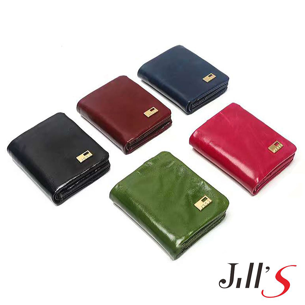 Jills 頭層油臘牛皮JCCS品牌短夾 共五色