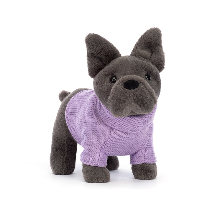【樂森藥局】JELLYCAT Sweater French Bulldog Purple 法國鬥牛犬