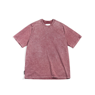 PHANTACI BURGUNDY STONE WASHED TEE-RED T恤