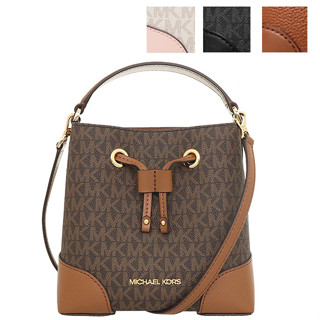 MICHAEL KORS 經典老花水桶包 防刮PVC塗層帆布拼接皮革 手提包 斜揹包 肩揹包 顏色任選MK(現貨)