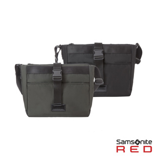 Samsonite RED 新秀麗 斜肩包/斜背包/側背包/肩背包 ELDERT 極輕量尼龍磁扣休閒(黑/卡其綠)