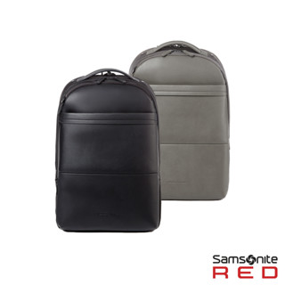 Samsonite RED 新秀麗 筆電後背包/電腦包/雙肩包15.6吋 JEFFERSON 輕量商務皮革(黑/深灰)