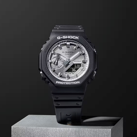 CASIO 卡西歐 G-SHOCK 農家橡樹 纖薄黑銀雙顯腕錶  GA-2100SB-1A