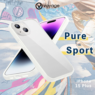 【VOYAGE】適用 iPhone 15 Plus(6.7") 超軍規防摔保護殼-Pure Sport 純白
