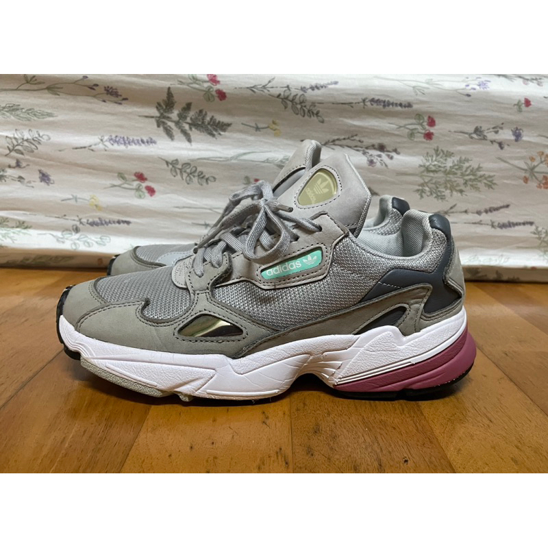 二手少穿-adidas falcon 愛迪達灰色老爹鞋 UK5-FR38-JP23.5公分 蒂芬妮紫紅郭雪芙楊幂許路兒