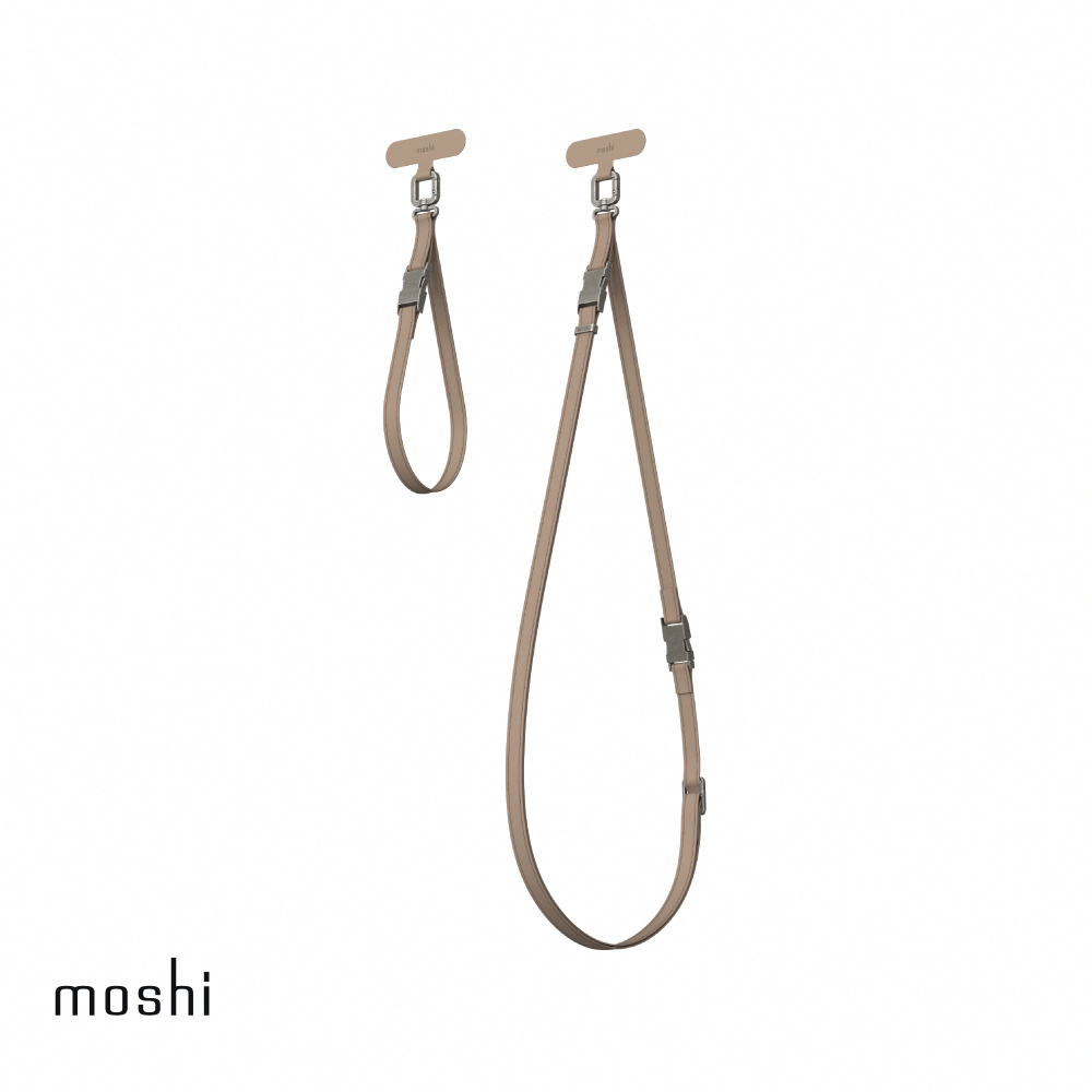 Moshi 2-in-1 二合一背帶/手腕帶 - 燻木棕（贈夾片）