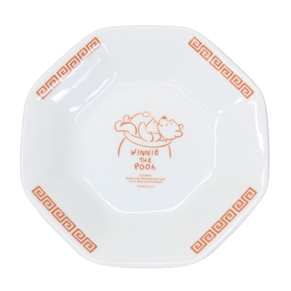 sunart 日本製 迪士尼 中華料理系列 陶瓷八角餐盤 炒飯盤 小熊維尼 NR27303