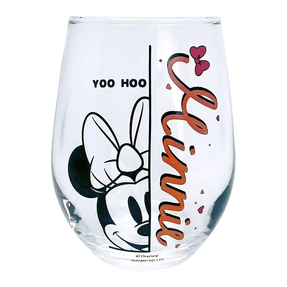 sunart 日本製 迪士尼 圓身玻璃杯 玻璃果汁杯 米妮 探頭 NR27114