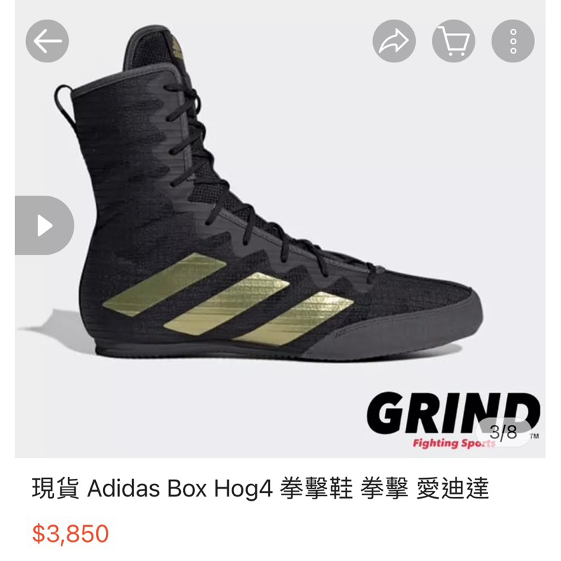 9成新-Adidas Box Hog4拳擊鞋（US12)