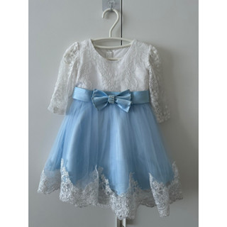 高質感手工水藍女童禮服洋裝 90cm